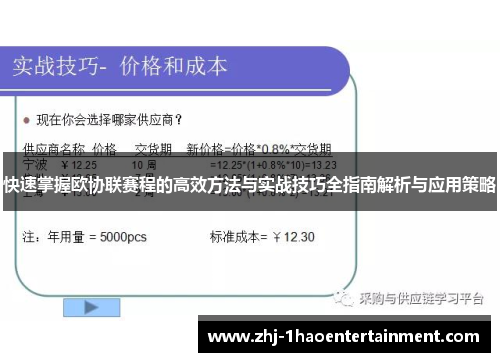 快速掌握欧协联赛程的高效方法与实战技巧全指南解析与应用策略
